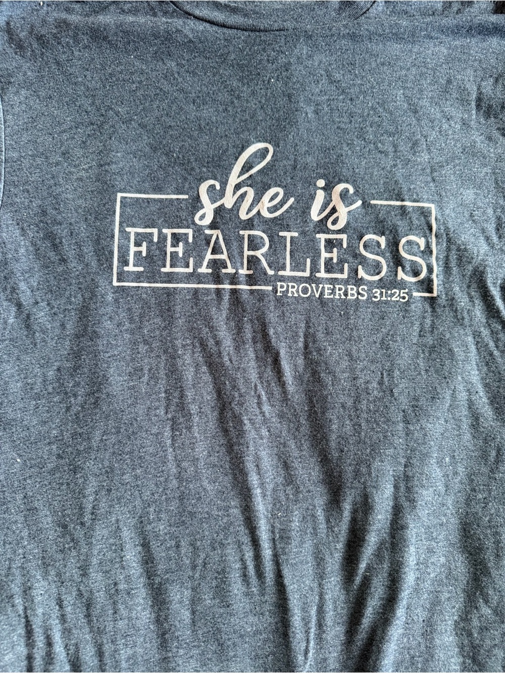 She Is Fearless Graphic Tee - Dark Gray
